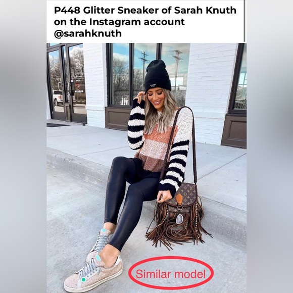 ❌SOLD❌P448 John Iridescent Glitter Low Top Sneakers Womens ✨RARE FIND✨ US 7. - Picture 4 of 16